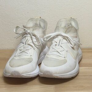 lululemon athletica Women's Off-White Knit Lace-Up Sneakers